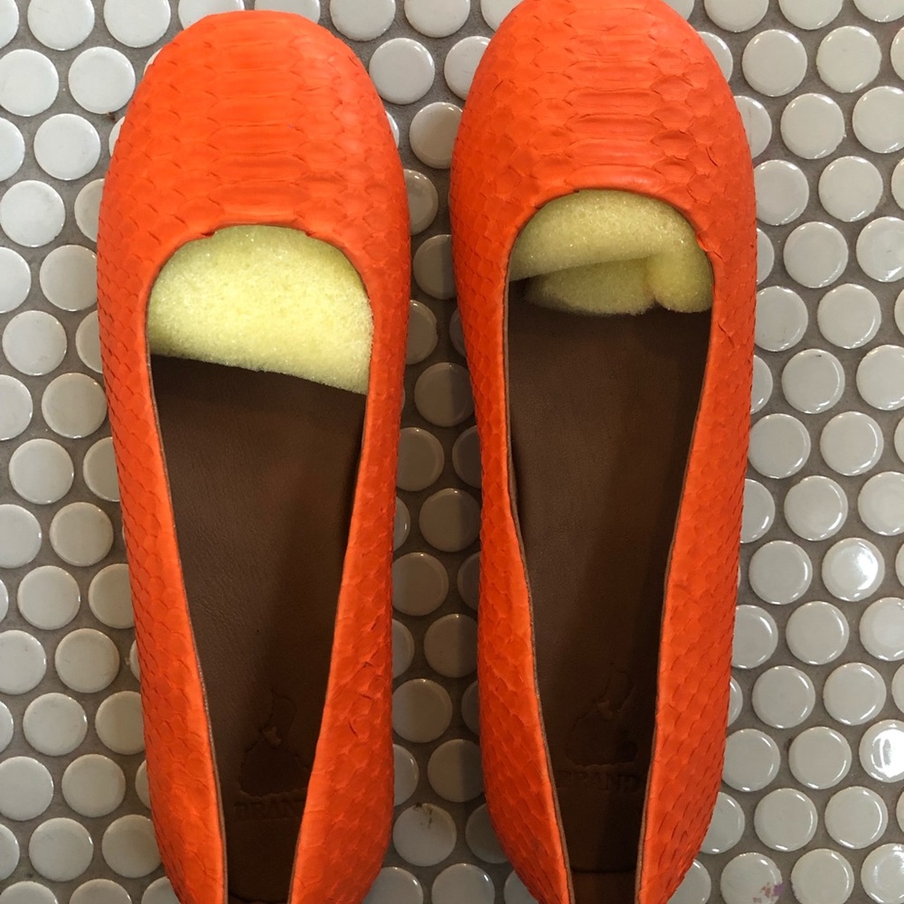 NWT Genuine python ballet flats- orange - Picture 2 of 7